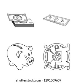 Vector design of payment and loan icon. Collection of payment and financial vector icon for stock.