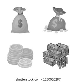 Vector design of payment and loan sign. Collection of payment and financial stock symbol for web.