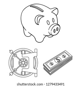 Vector design of payment and loan symbol. Set of payment and financial stock symbol for web.