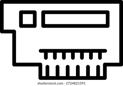 Symbolstil für PCI-X-Steckplatz im Vektordesign