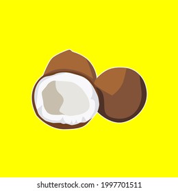 
vector design, peeled coconut clip art