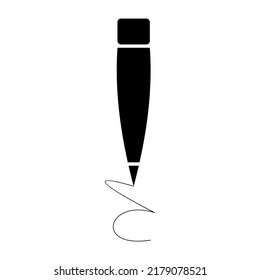 Vector design, pen icon, isolated. Flat design.