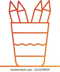 Estilo de icono del estuche del lápiz de diseño del vector