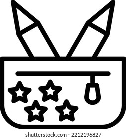 Estilo de icono del estuche del lápiz de diseño del vector