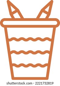 Estilo de icono del estuche del lápiz de diseño del vector