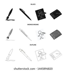 Vector design of pencil and sharpen icon. Set of pencil and color stock vector illustration.
