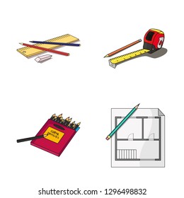 Vector design of pencil and sharpen logo. Collection of pencil and color vector icon for stock.