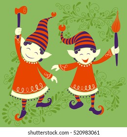 Vector design of people celebrating festival Merry Christmas holiday background