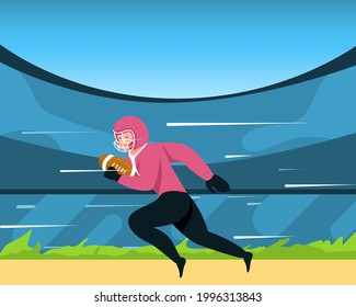 Vector Design of People doing Sport in Outdoor, running, baseball, golf, boxing, yoga, tennis. Flat Cartoon Illustration