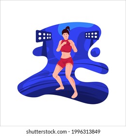 Vector Design of People doing Sport in Outdoor, running, baseball, golf, boxing, yoga, tennis. Flat Cartoon Illustration
