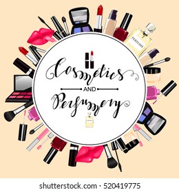 Vector Design Perfume Cosmetics Lettering Perfumes Stock Vector ...