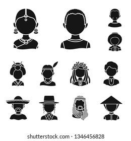 Vector design of person and culture icon. Collection of person and race  vector icon for stock.