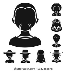 Vector design of person and culture logo. Collection of person and race  stock vector illustration.
