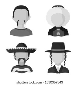 Vector design of person and culture symbol. Collection of person and race  stock vector illustration.