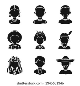 Vector design of person and culture symbol. Collection of person and race  stock vector illustration.