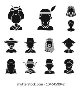 Vector design of person and culture symbol. Collection of person and race  stock vector illustration.