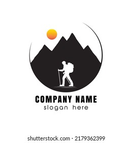 vector design of a person who has a hobby of mountain climbing or hiking