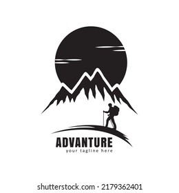 vector design of a person who has a hobby of mountain climbing or hiking