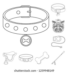 Vector design of pet and accessories logo. Set of pet and shop stock symbol for web.