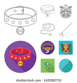 Vector design of pet and accessories sign. Collection of pet and shop stock symbol for web.