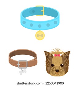 Vector design of pet and accessories symbol. Set of pet and shop stock vector illustration.