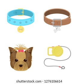 Vector design of pet and accessories symbol. Set of pet and shop vector icon for stock.