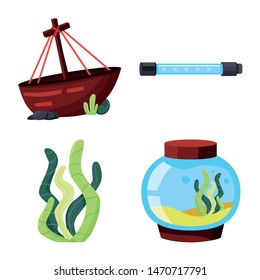 Vector design of pet and aqua logo. Collection of pet and accessory stock vector illustration.