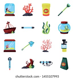 Vector design of pet and aqua symbol. Set of pet and accessory vector icon for stock.