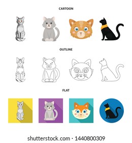Vector design of pet and sphynx icon. Set of pet and fun vector icon for stock.