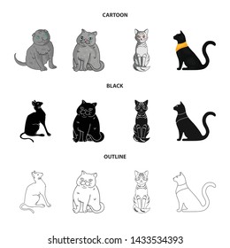 Vector design of pet and sphynx sign. Set of pet and fun stock symbol for web.
