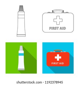 Vector design of pharmacy and hospital icon. Set of pharmacy and business vector icon for stock.