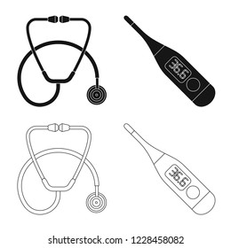 Vector design of pharmacy and hospital icon. Collection of pharmacy and business vector icon for stock.