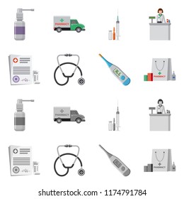 Vector design of pharmacy and hospital logo. Collection of pharmacy and business stock symbol for web.