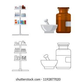 Vector design of pharmacy and hospital logo. Collection of pharmacy and business stock symbol for web.