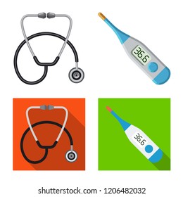 Vector design of pharmacy and hospital logo. Collection of pharmacy and business vector icon for stock.
