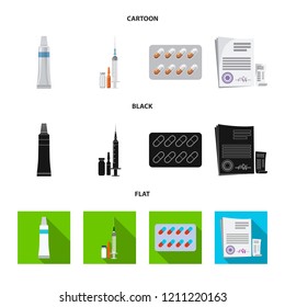 Vector design of pharmacy and hospital logo. Collection of pharmacy and business vector icon for stock.