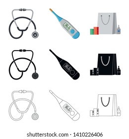 Vector design of pharmacy and hospital logo. Collection of pharmacy and business stock vector illustration.