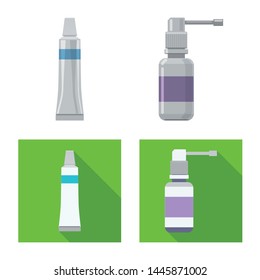 Vector design of pharmacy and hospital logo. Set of pharmacy and business vector icon for stock.
