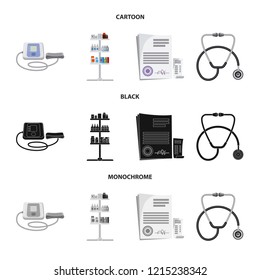 Vector design of pharmacy and hospital sign. Set of pharmacy and business vector icon for stock.