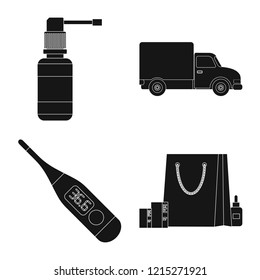 Vector design of pharmacy and hospital symbol. Collection of pharmacy and business vector icon for stock.