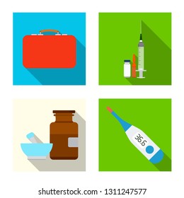 Vector design of pharmacy and hospital symbol. Set of pharmacy and business stock vector illustration.