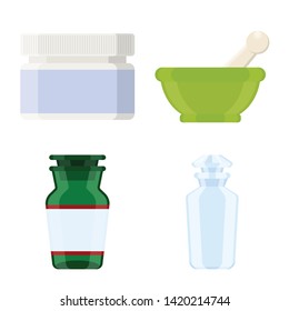 Vector design of pharmacy and pharmaceutical icon. Set of pharmacy and health stock vector illustration.