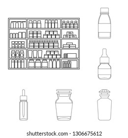 Vector design of pharmacy and pharmaceutical symbol. Set of pharmacy and health stock symbol for web.