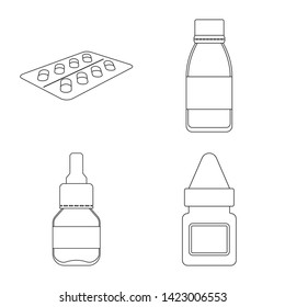 Vector design of pharmacy and pharmaceutical symbol. Set of pharmacy and health vector icon for stock.