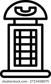 Estilo del icono de la cabina de teléfono del diseño del Vector