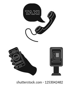 Vector design of phone and screen logo. Set of phone and cellphone stock vector illustration.