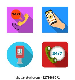 Vector design of phone and screen logo. Collection of phone and cellphone stock symbol for web.