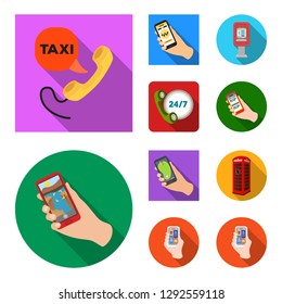 Vector design of phone and screen logo. Collection of phone and cellphone vector icon for stock.