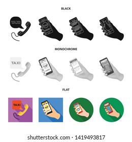Vector design of phone and screen logo. Set of phone and cellphone stock symbol for web.