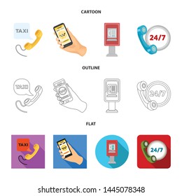 Vector design of phone and screen sign. Collection of phone and cellphone vector icon for stock.
